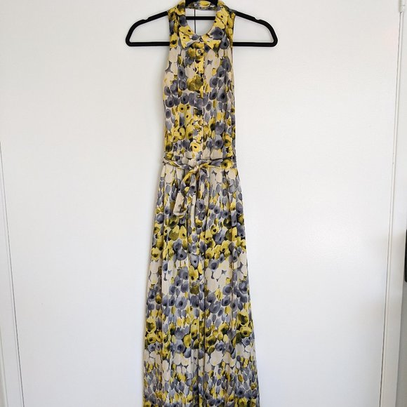 Yellow and gray floral maxi dress from Modcloth - Picture 1 of 7